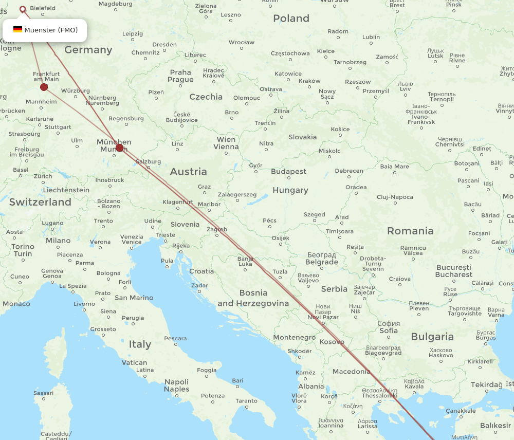 FMO-BJV flight routes