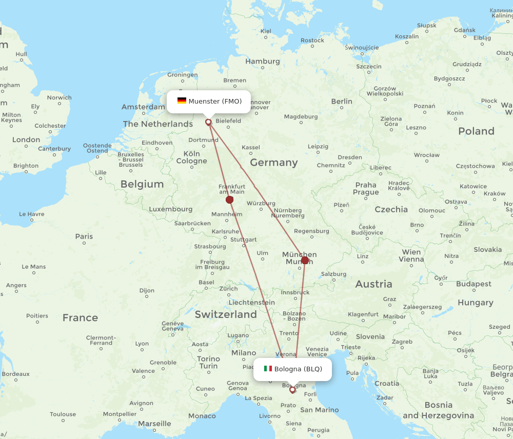 FMO-BLQ flight routes