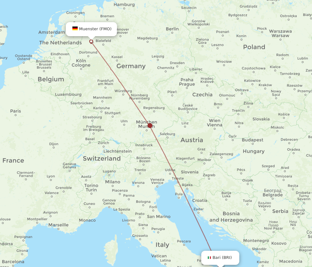 FMO-BRI flight routes