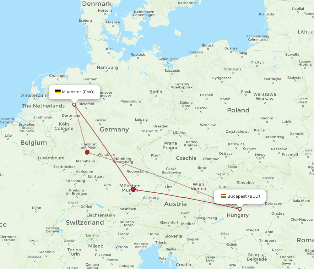 FMO-BUD flight routes