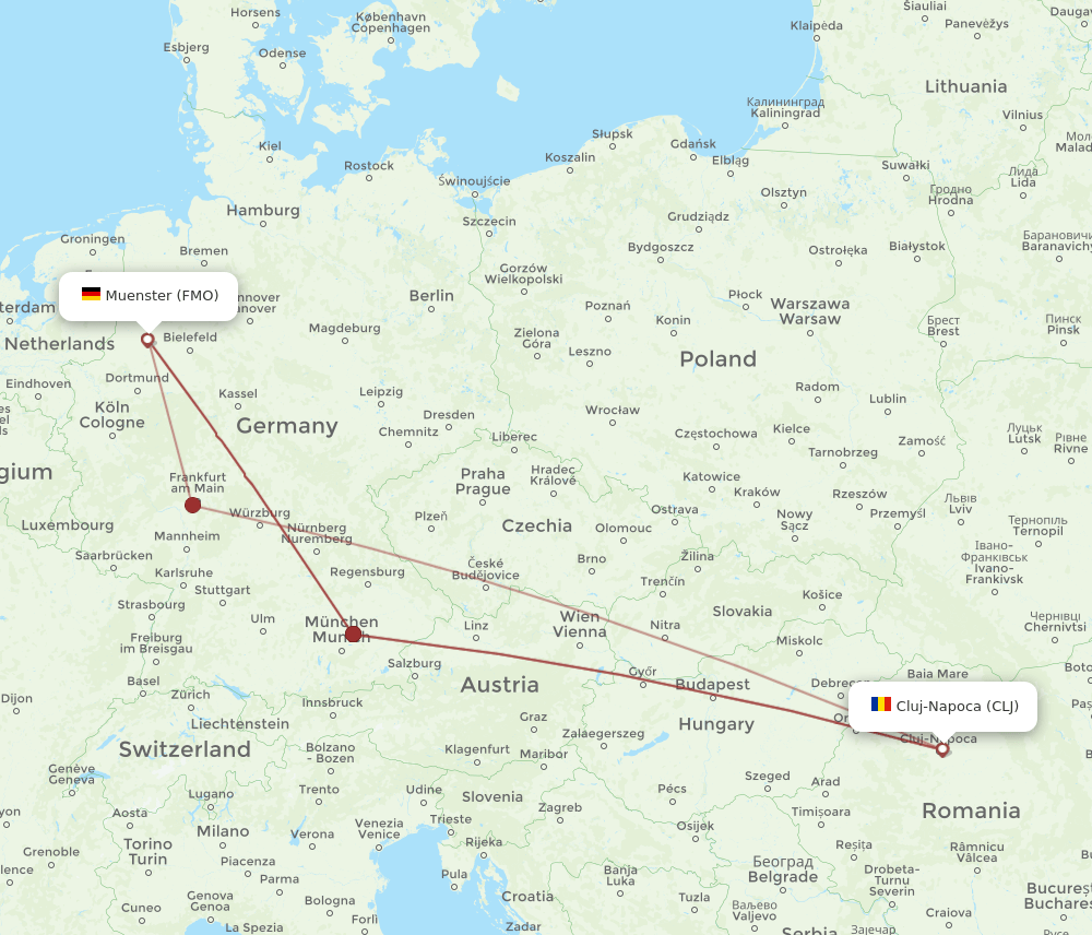 FMO-CLJ flight routes