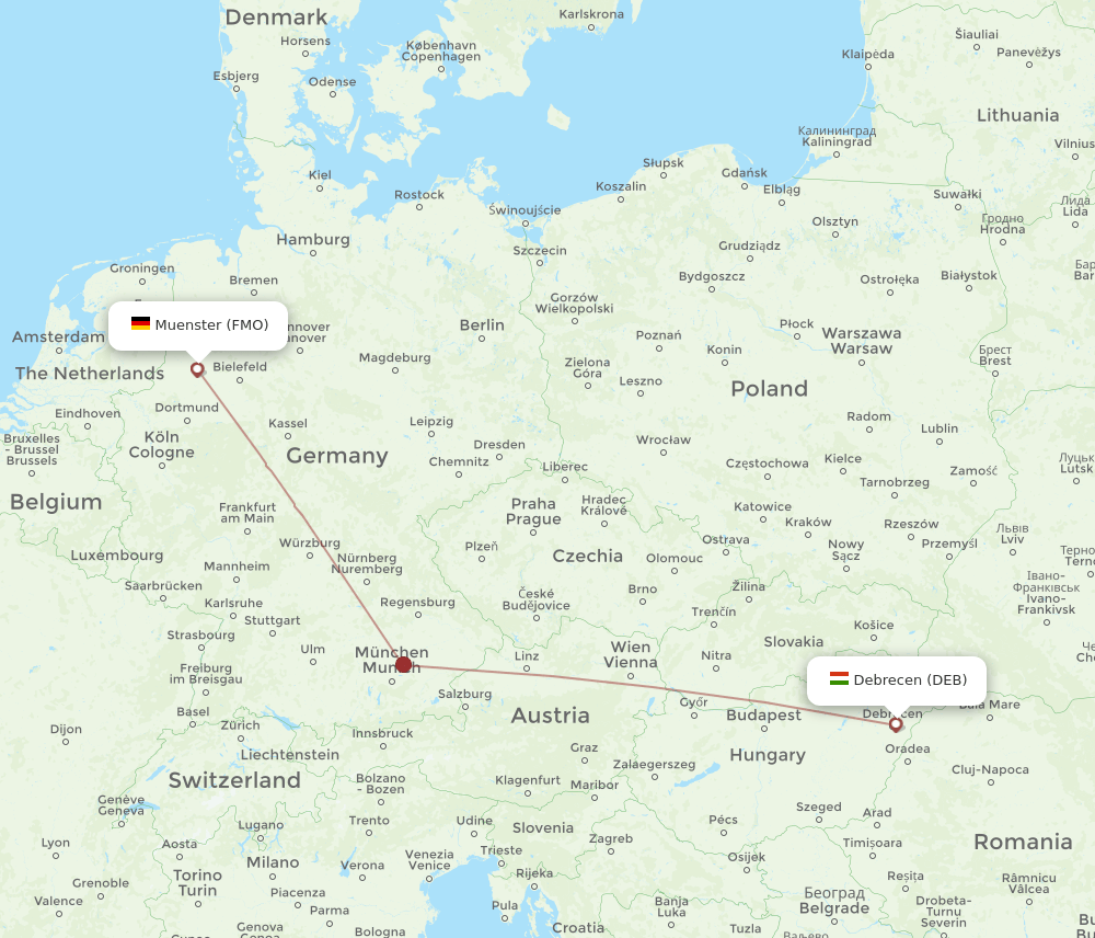 FMO-DEB flight routes