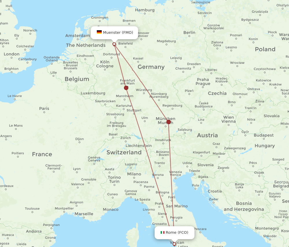 FMO-FCO flight routes