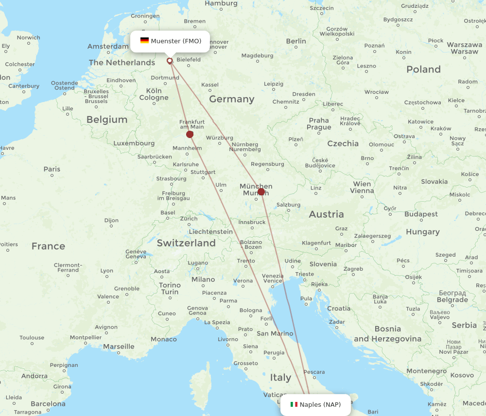 FMO-NAP flight routes
