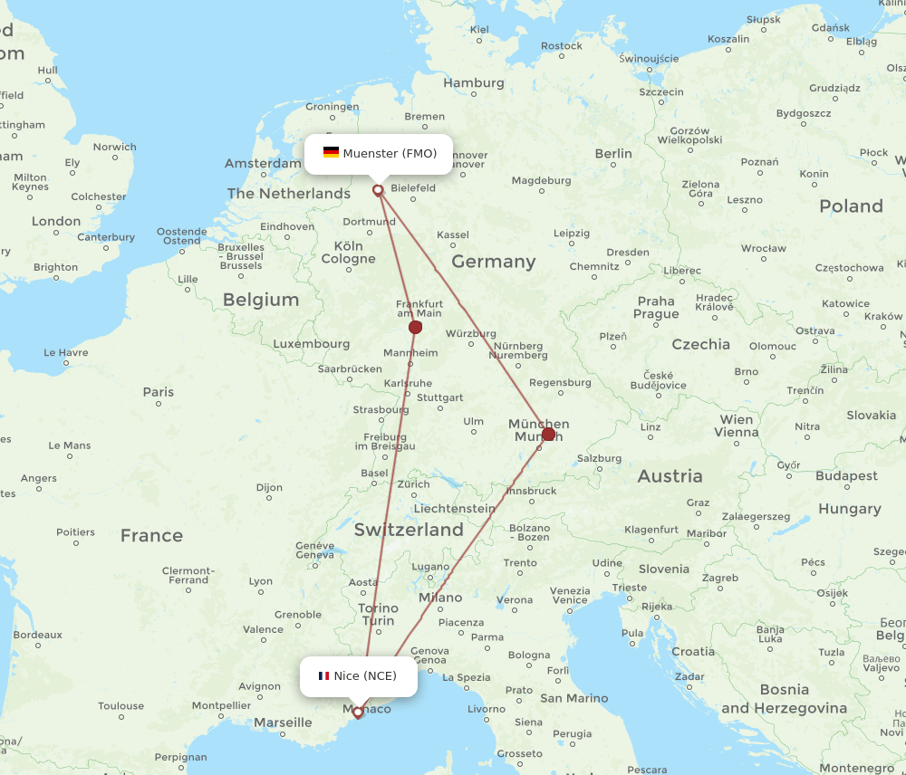 FMO-NCE flight routes