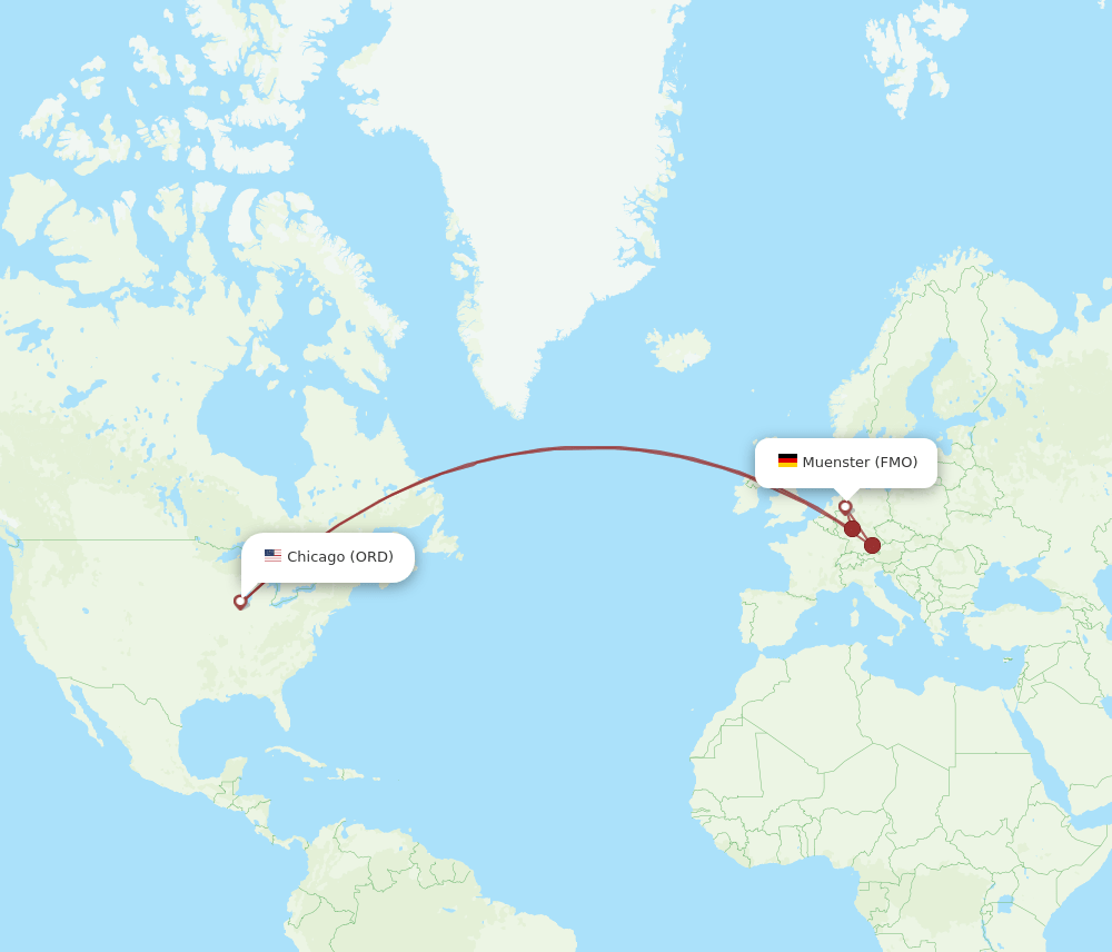 FMO to ORD flights and routes map
