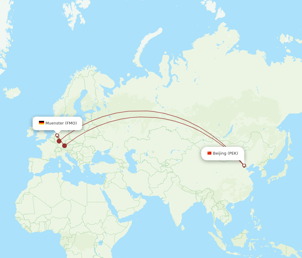 FMO-PEK flight routes