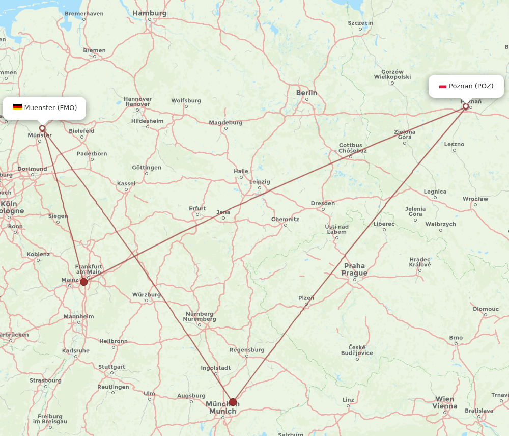 FMO-POZ flight routes