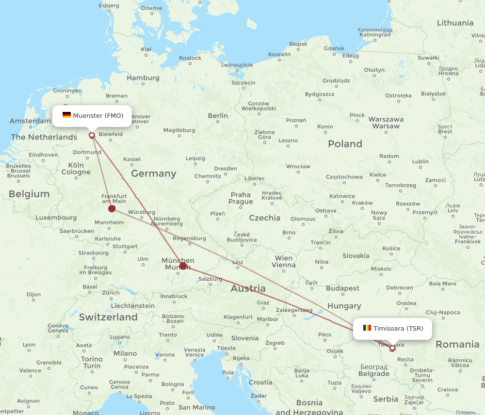 FMO-TSR flight routes
