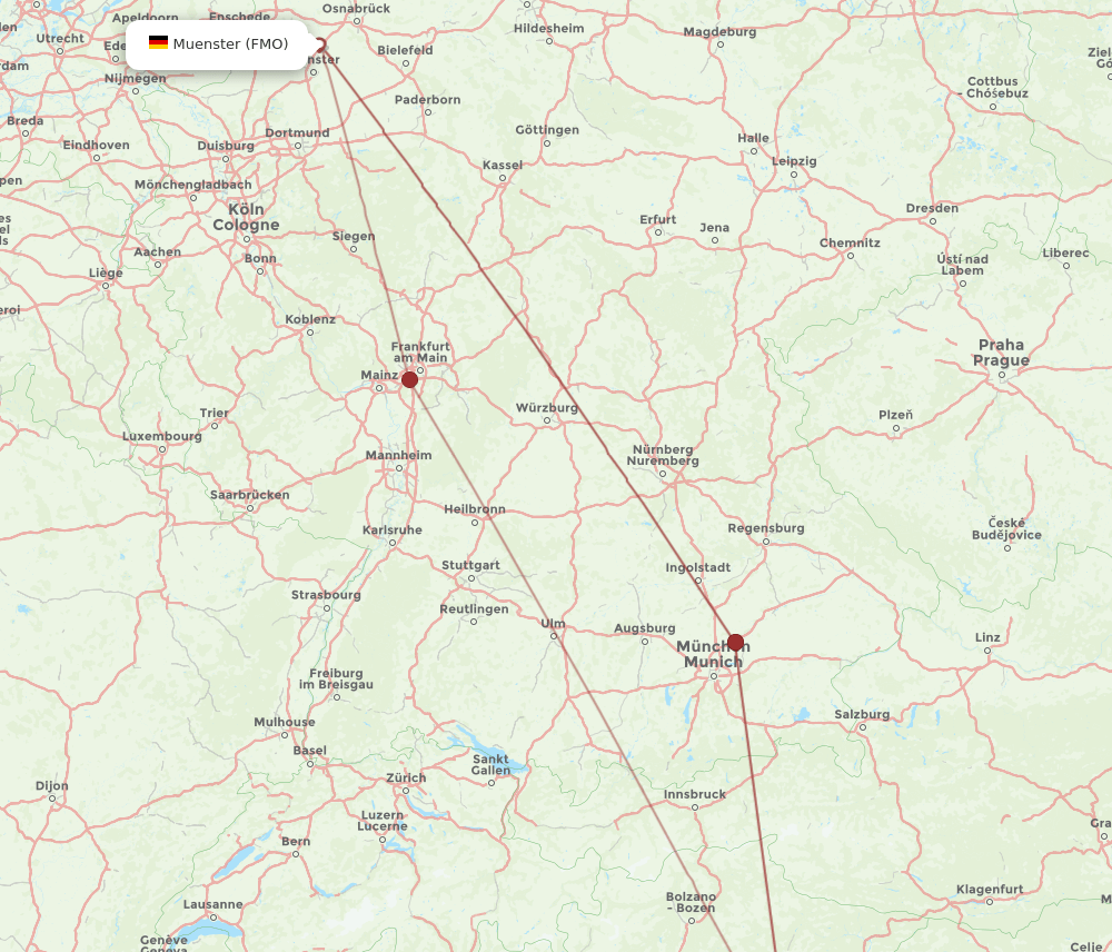 FMO to VCE flights and routes map