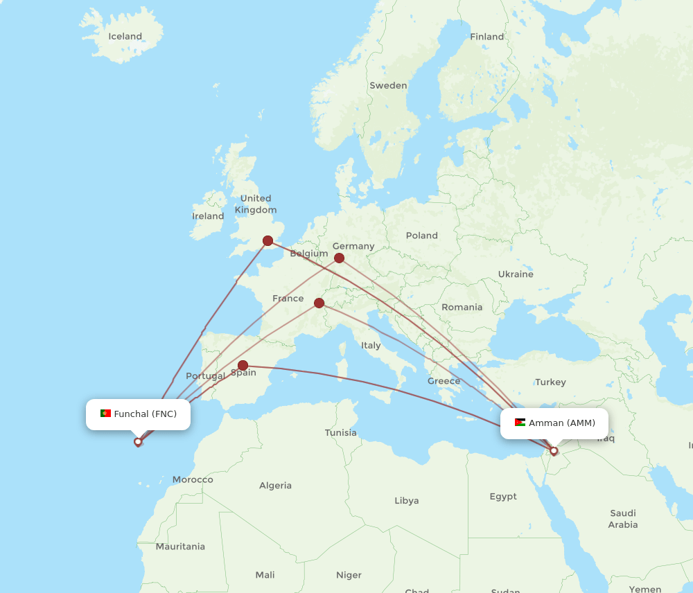 FNC-AMM flight routes