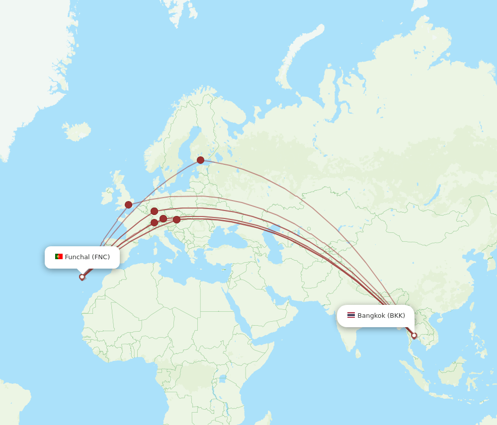 FNC-BKK flight routes