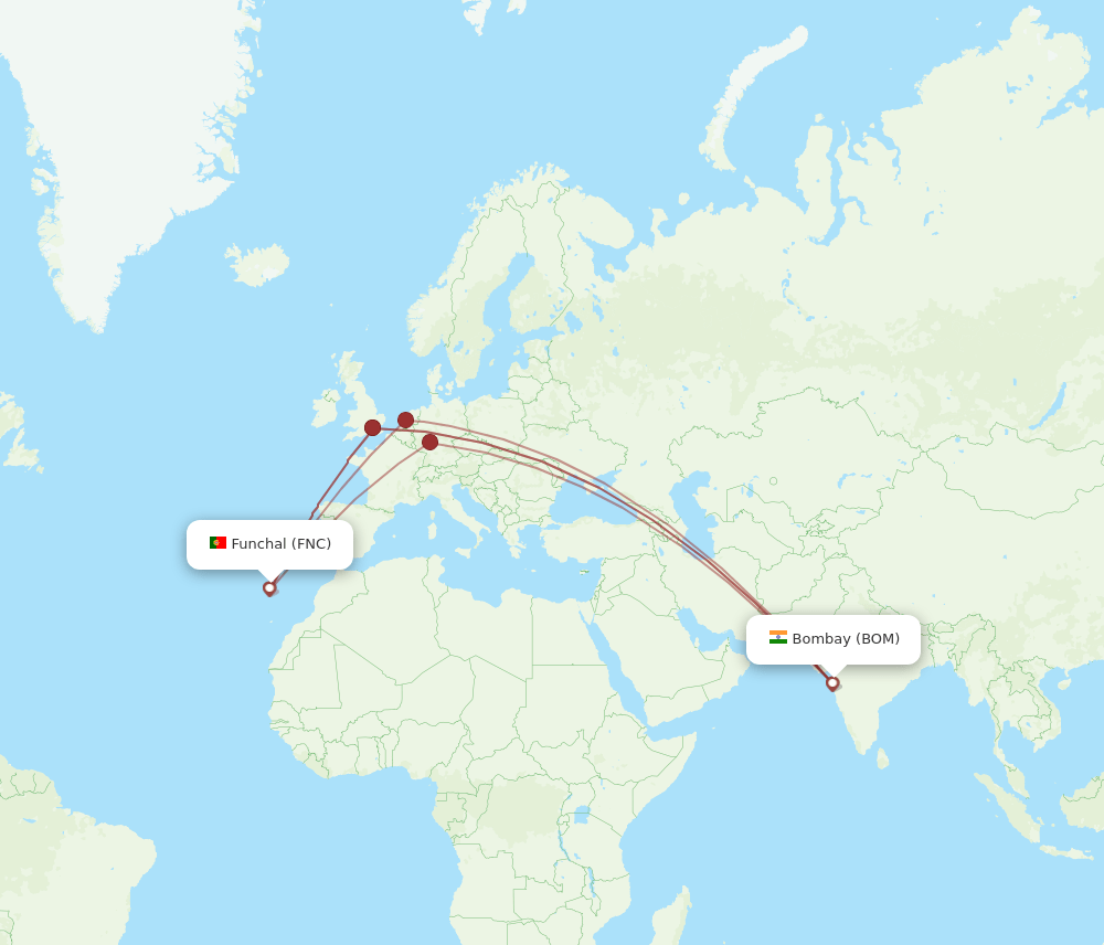 FNC-BOM flight routes