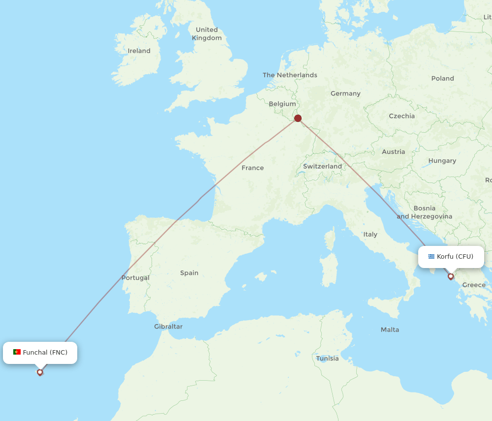 FNC-CFU flight routes
