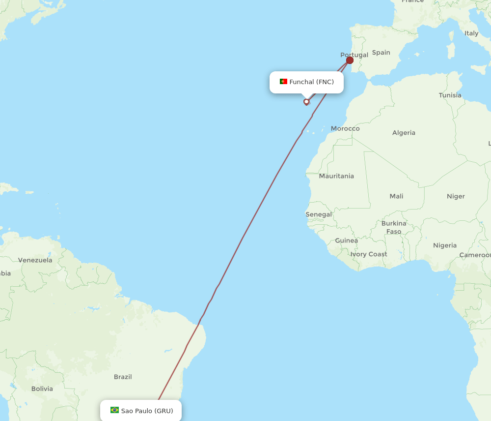 FNC-GRU flight routes