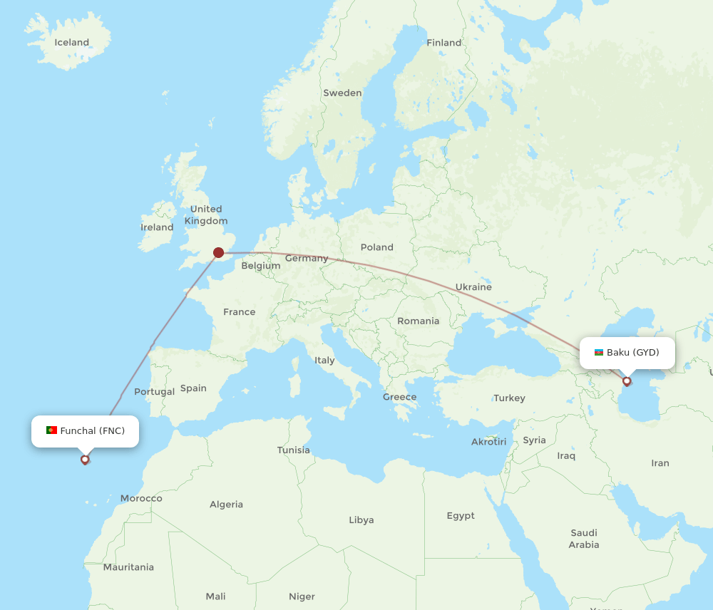 FNC-GYD flight routes