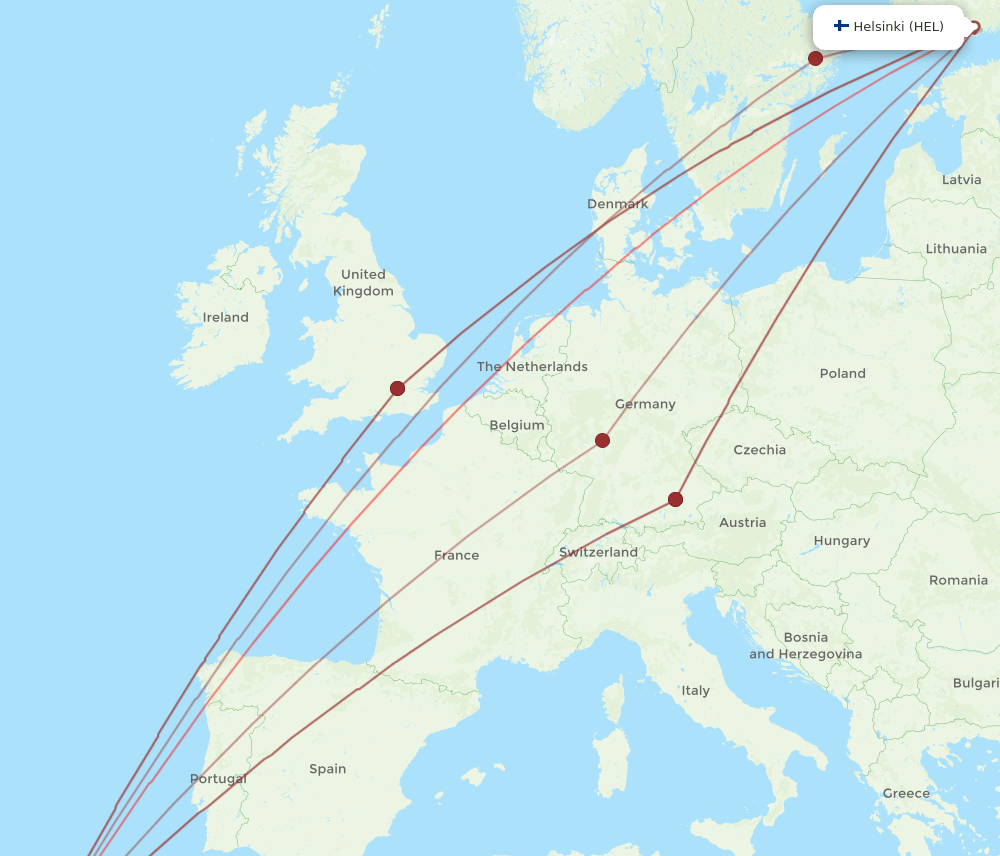 FNC-HEL flight routes
