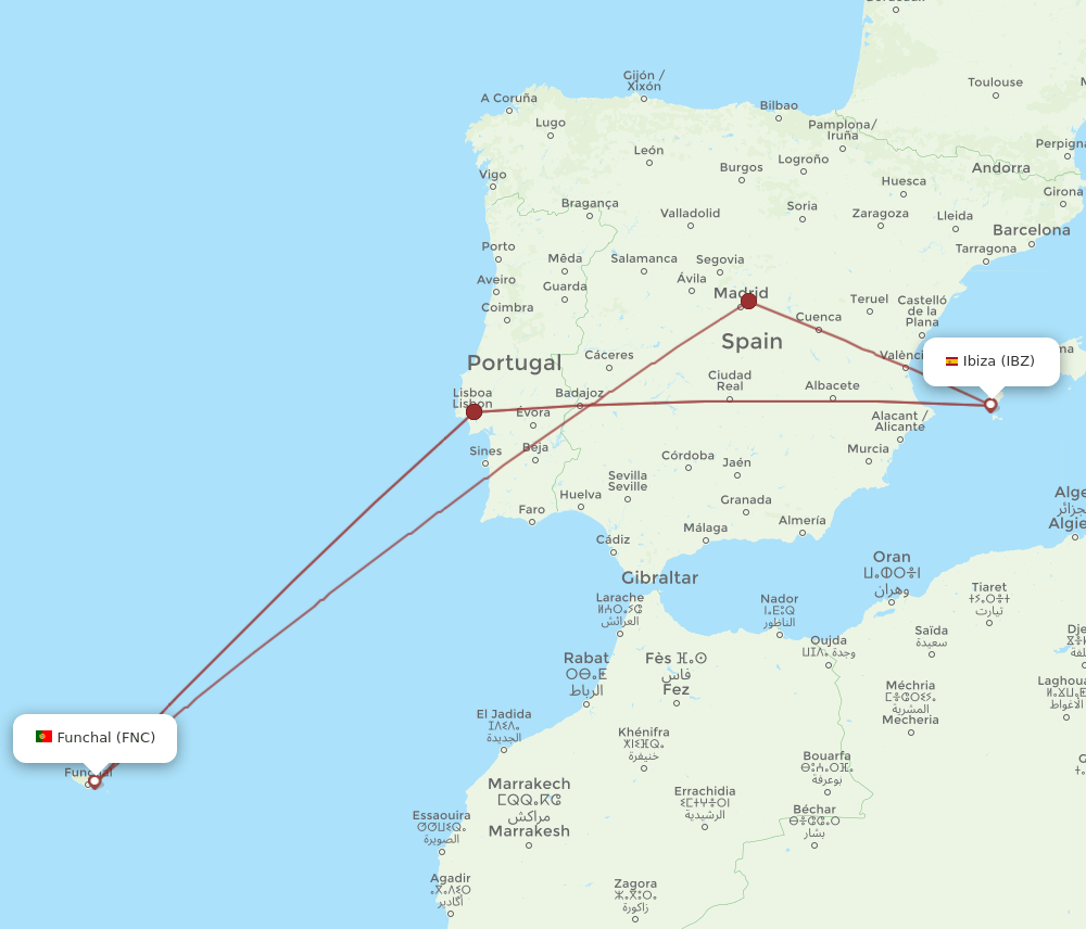 FNC-IBZ flight routes