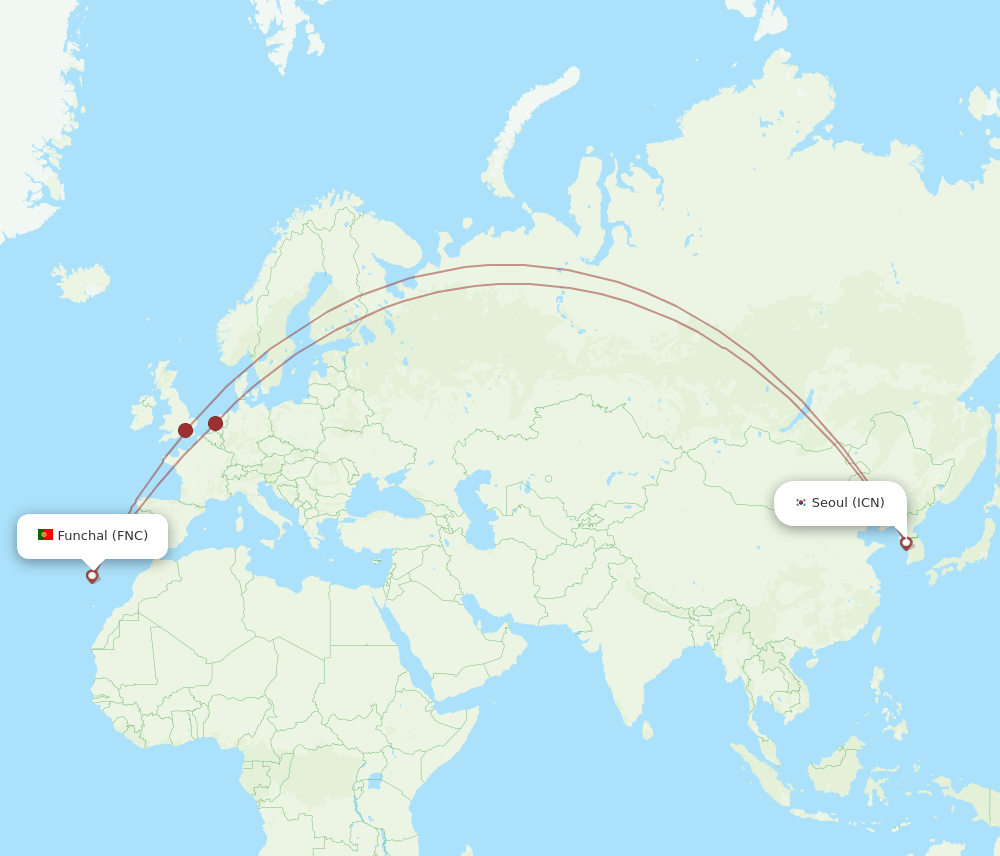 FNC-ICN flight routes