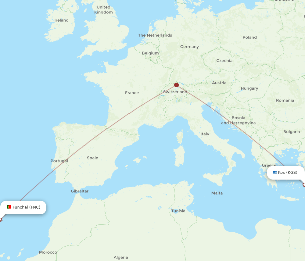 FNC-KGS flight routes