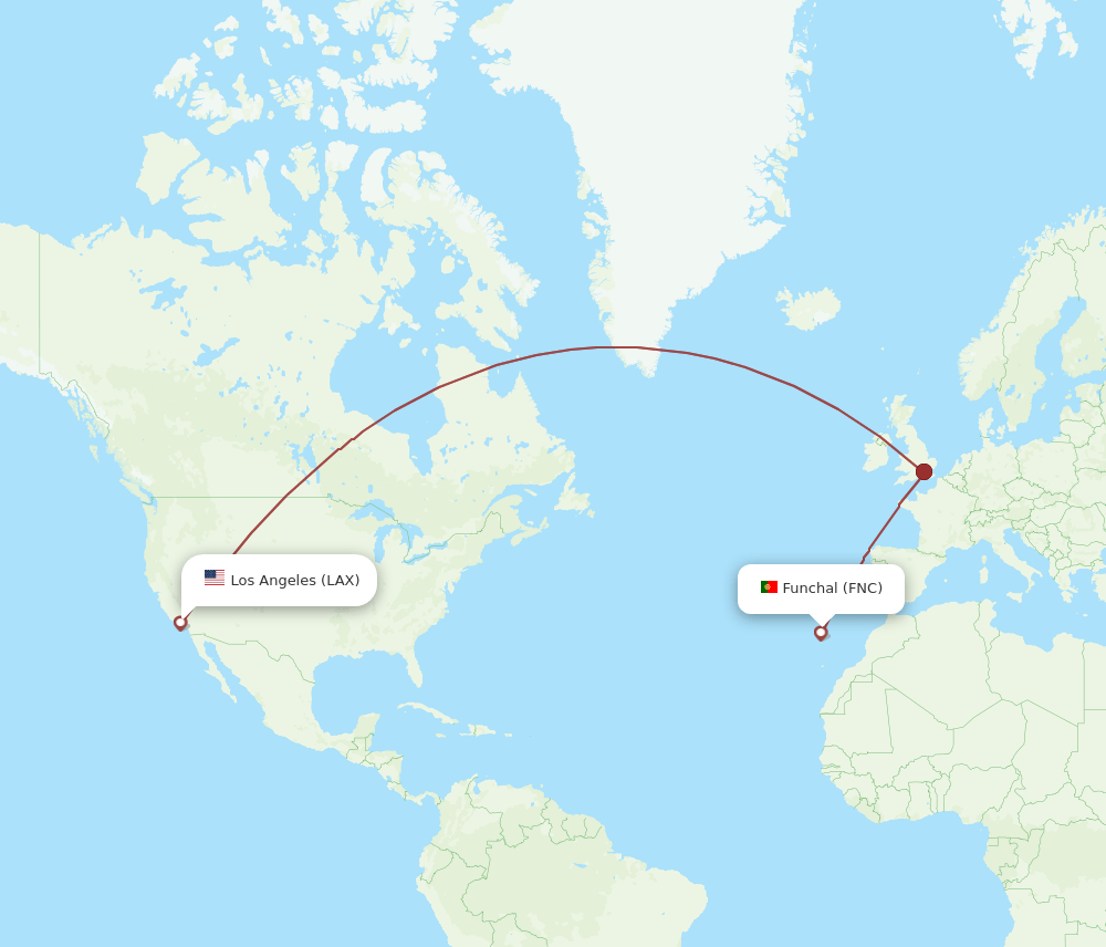 FNC-LAX flight routes