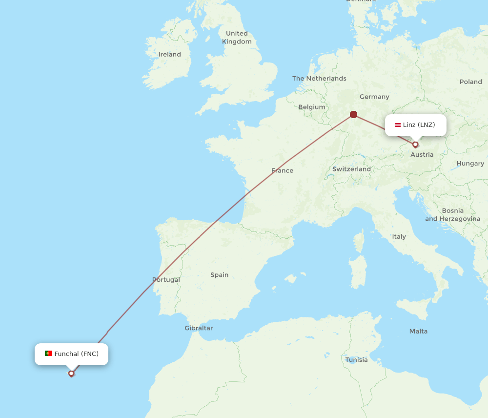 FNC-LNZ flight routes