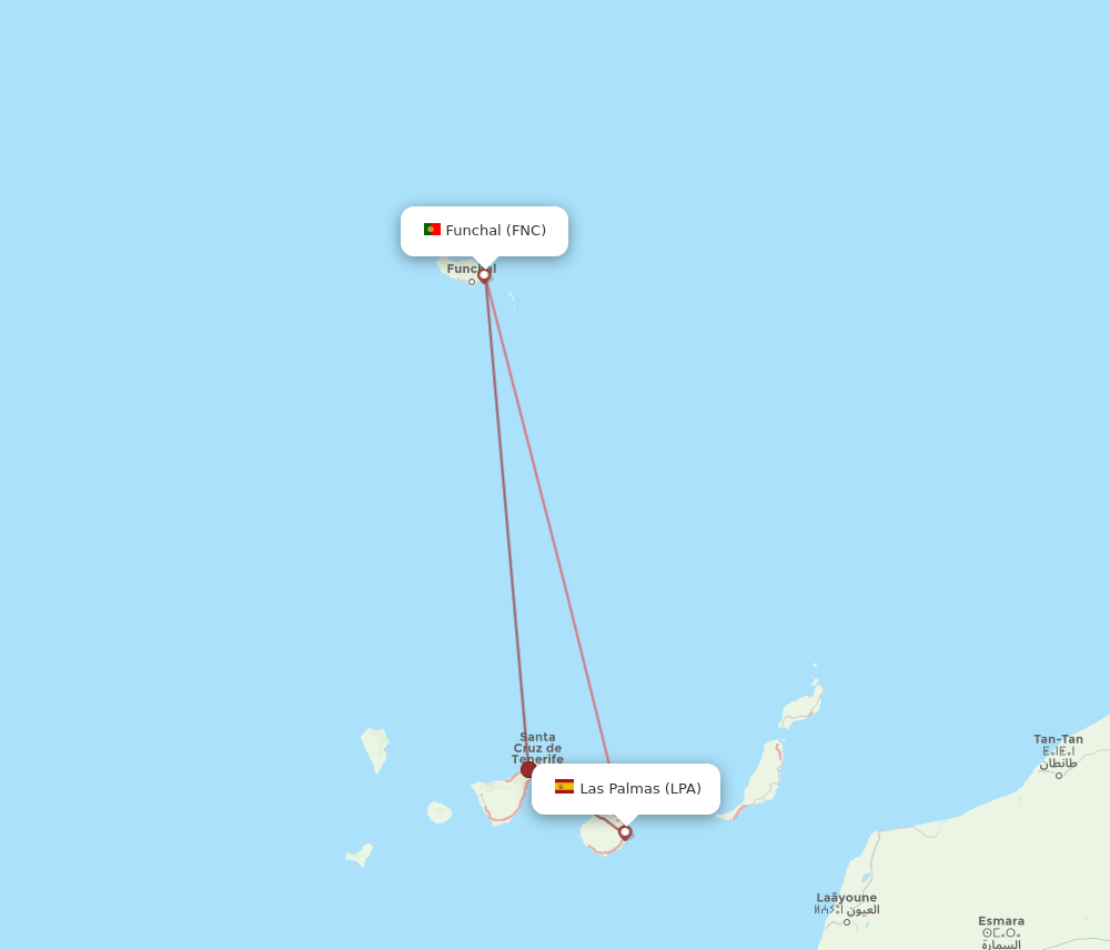 FNC-LPA flight routes