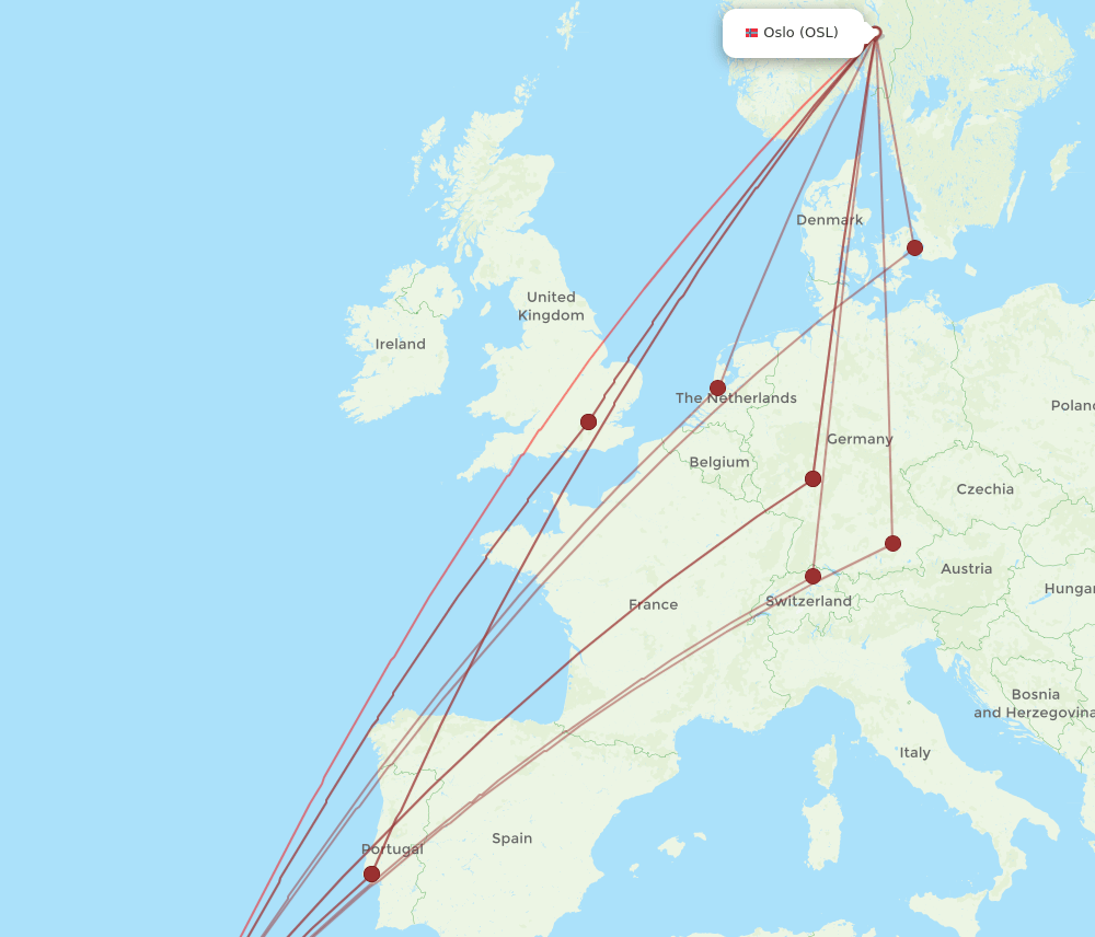 FNC-OSL flight routes
