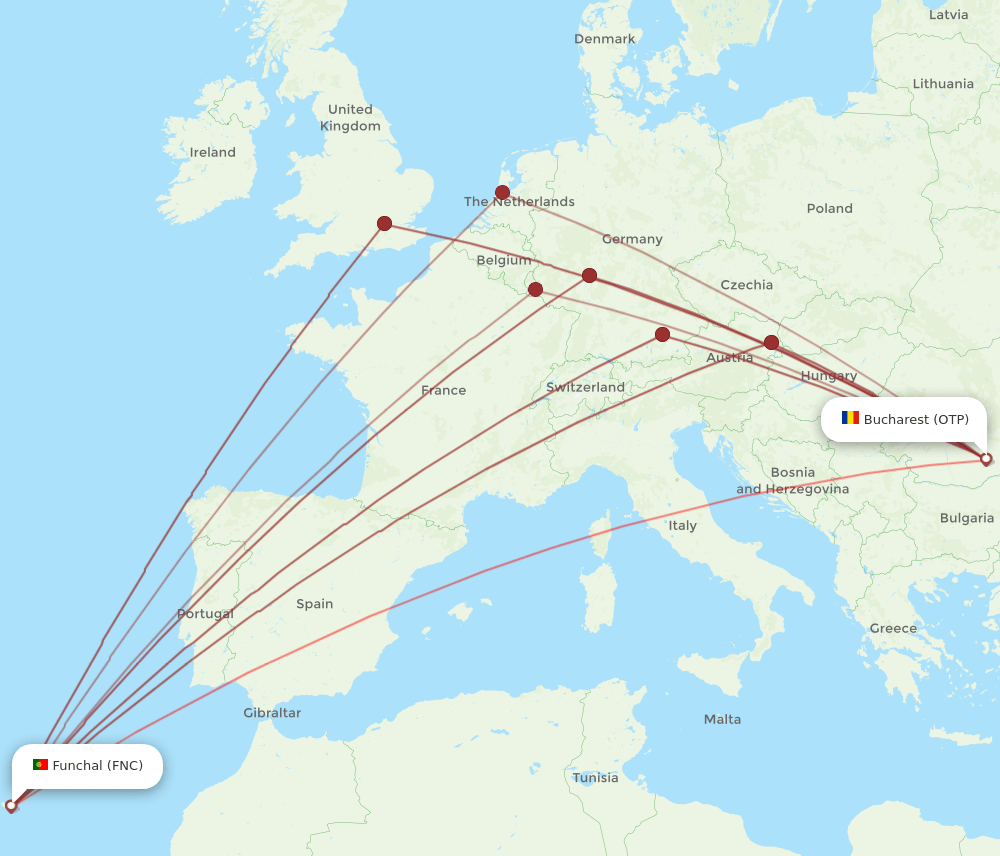 FNC-OTP flight routes