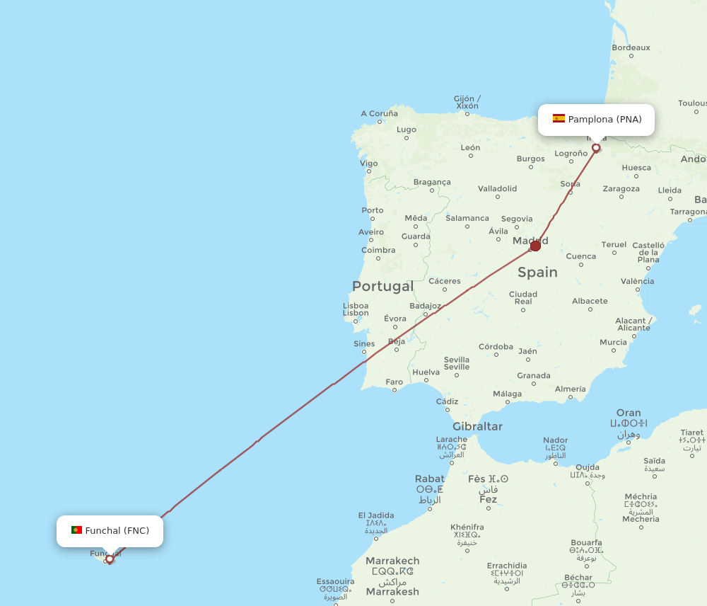 FNC-PNA flight routes