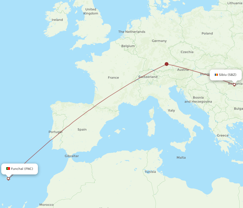 FNC-SBZ flight routes