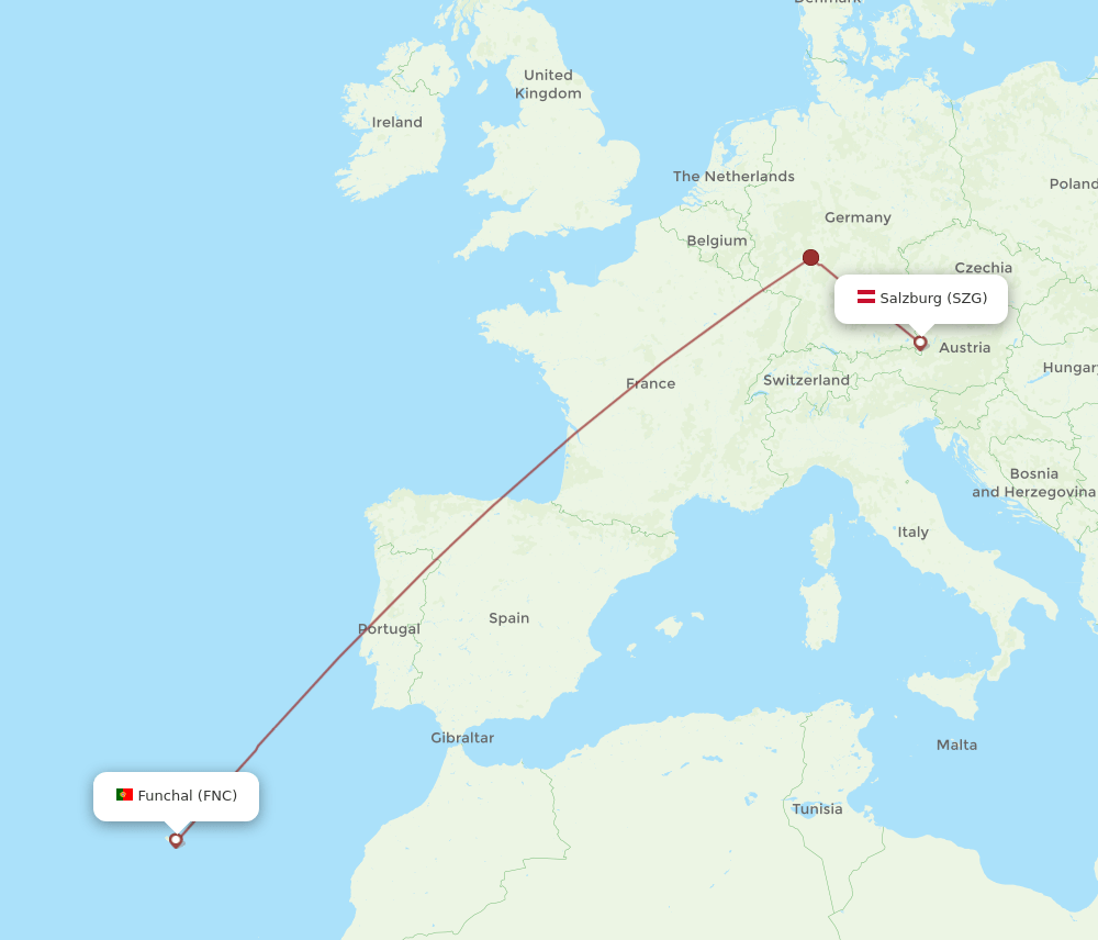 FNC-SZG flight routes