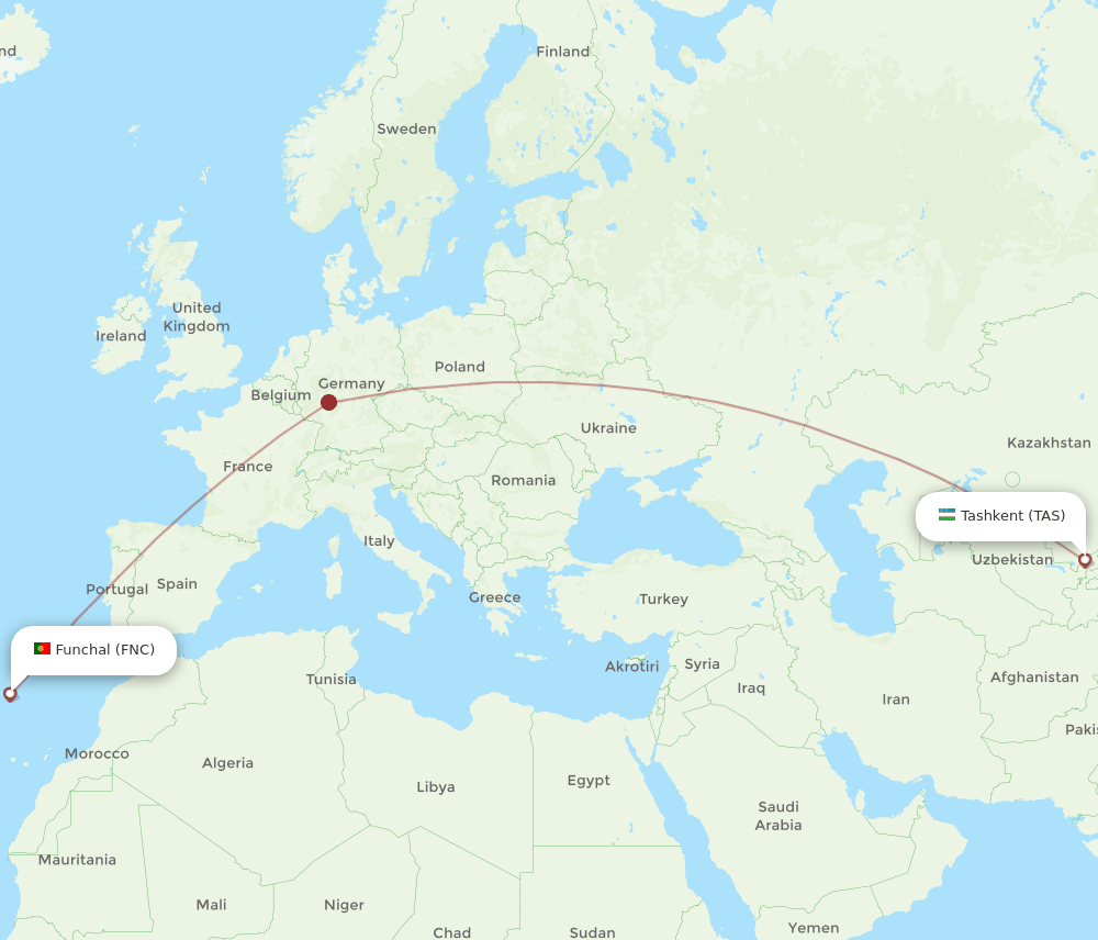 FNC-TAS flight routes