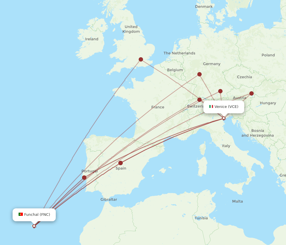 FNC-VCE flight routes