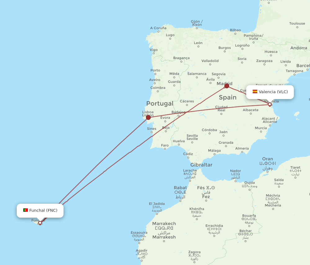 FNC-VLC flight routes