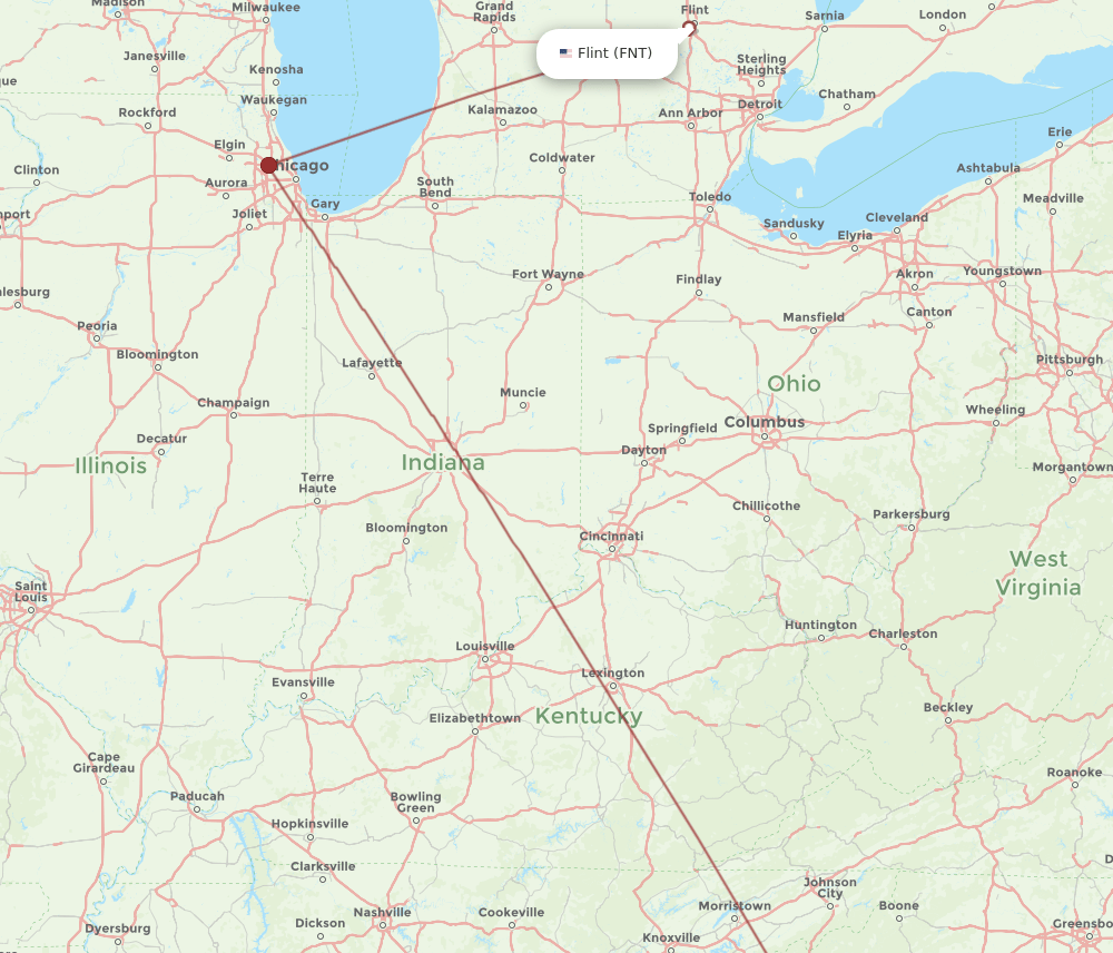 FNT-GSP flight routes