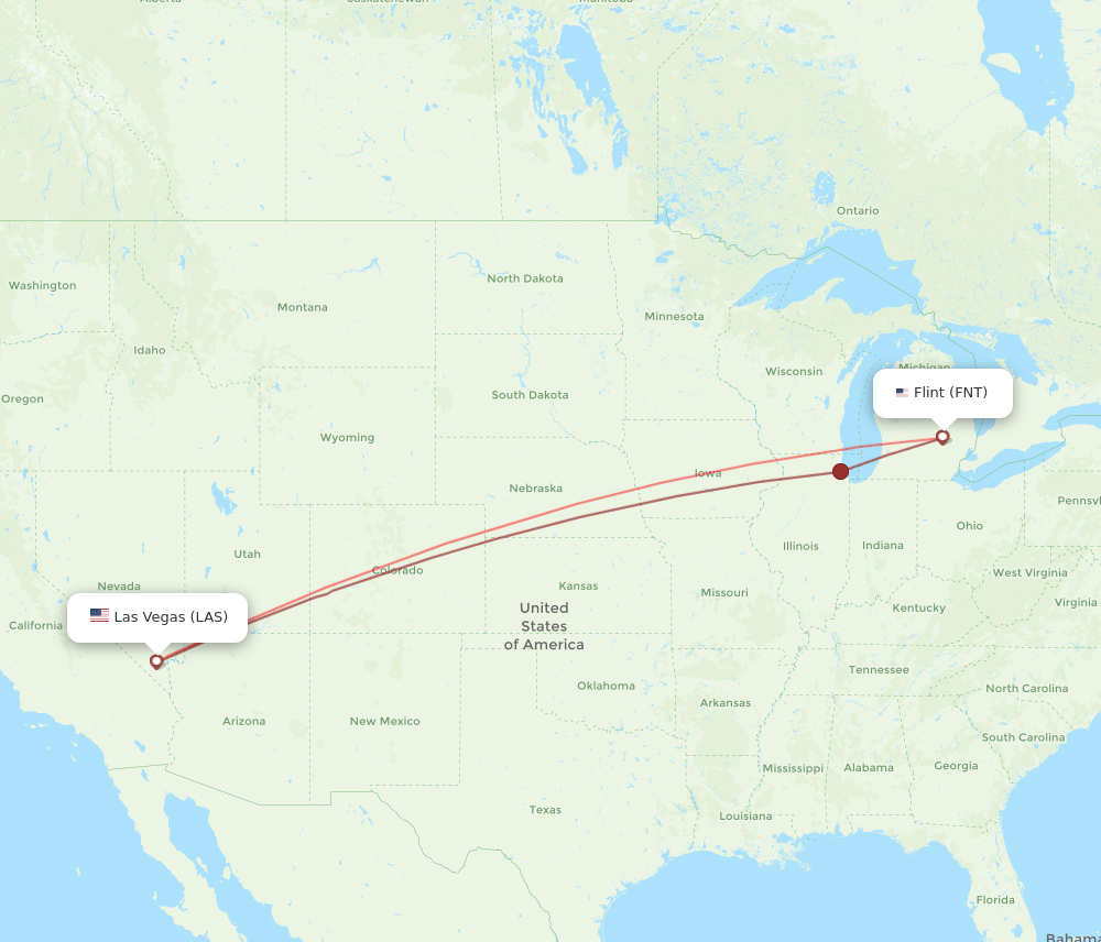 FNT-LAS flight routes