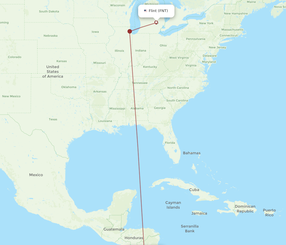 FNT-LIR flight routes