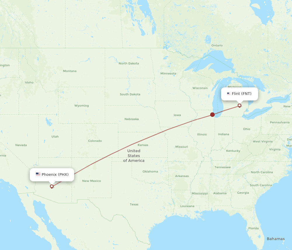 FNT-PHX flight routes