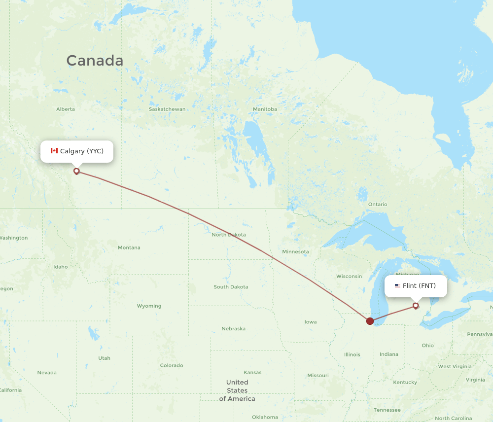 FNT-YYC flight routes