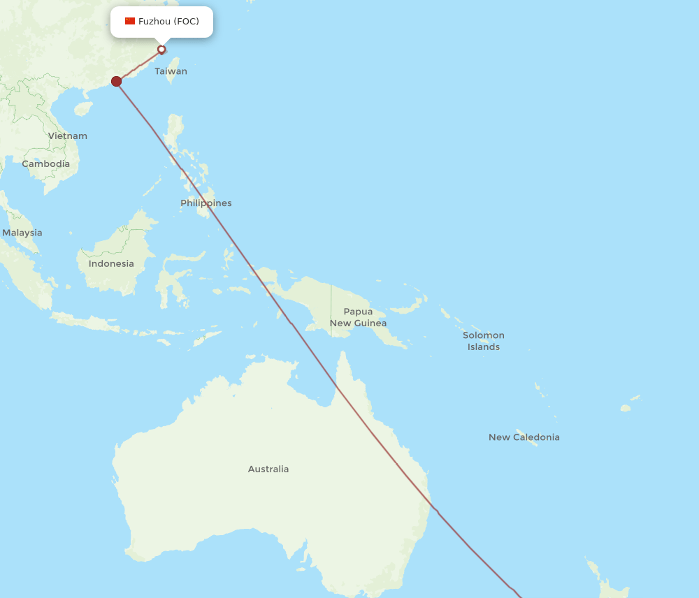 FOC to CHC flights and routes map