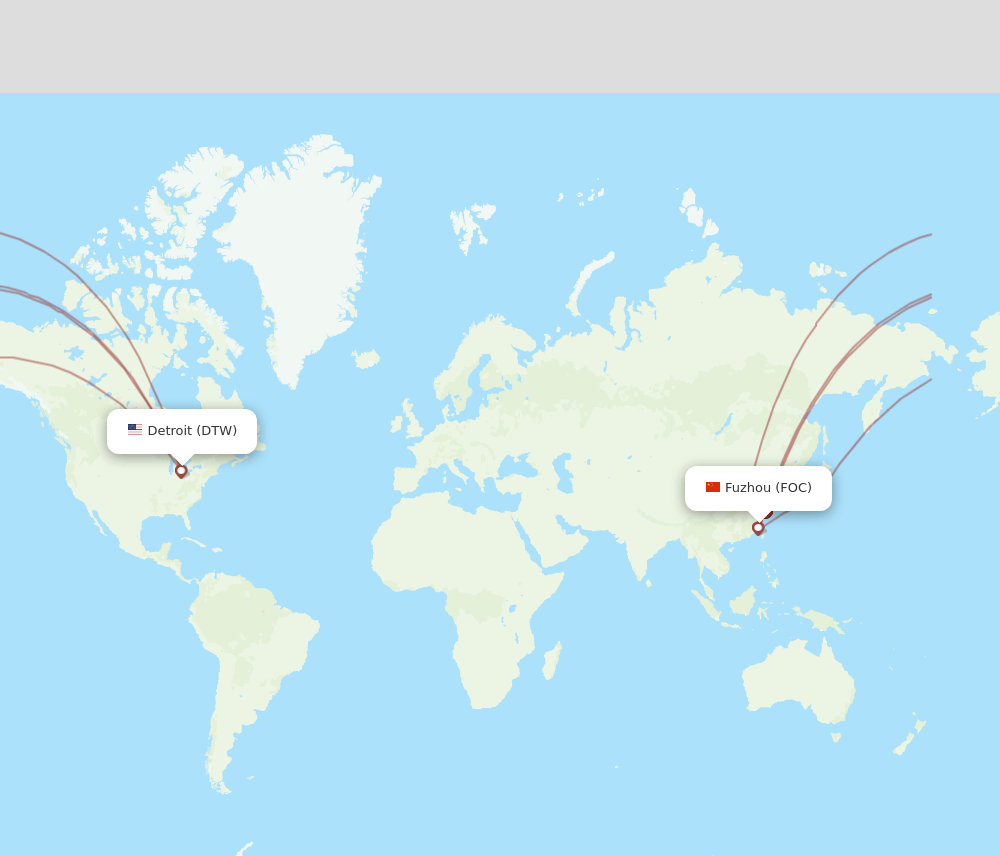 FOC-DTW flight routes