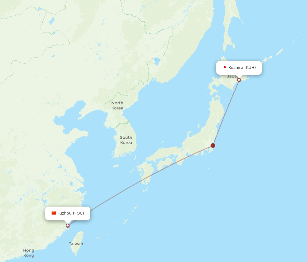 FOC-KUH flight routes