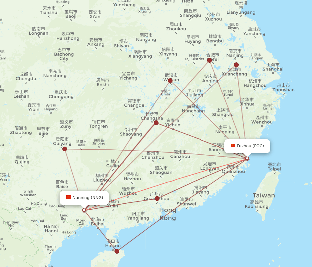 FOC-NNG flight routes