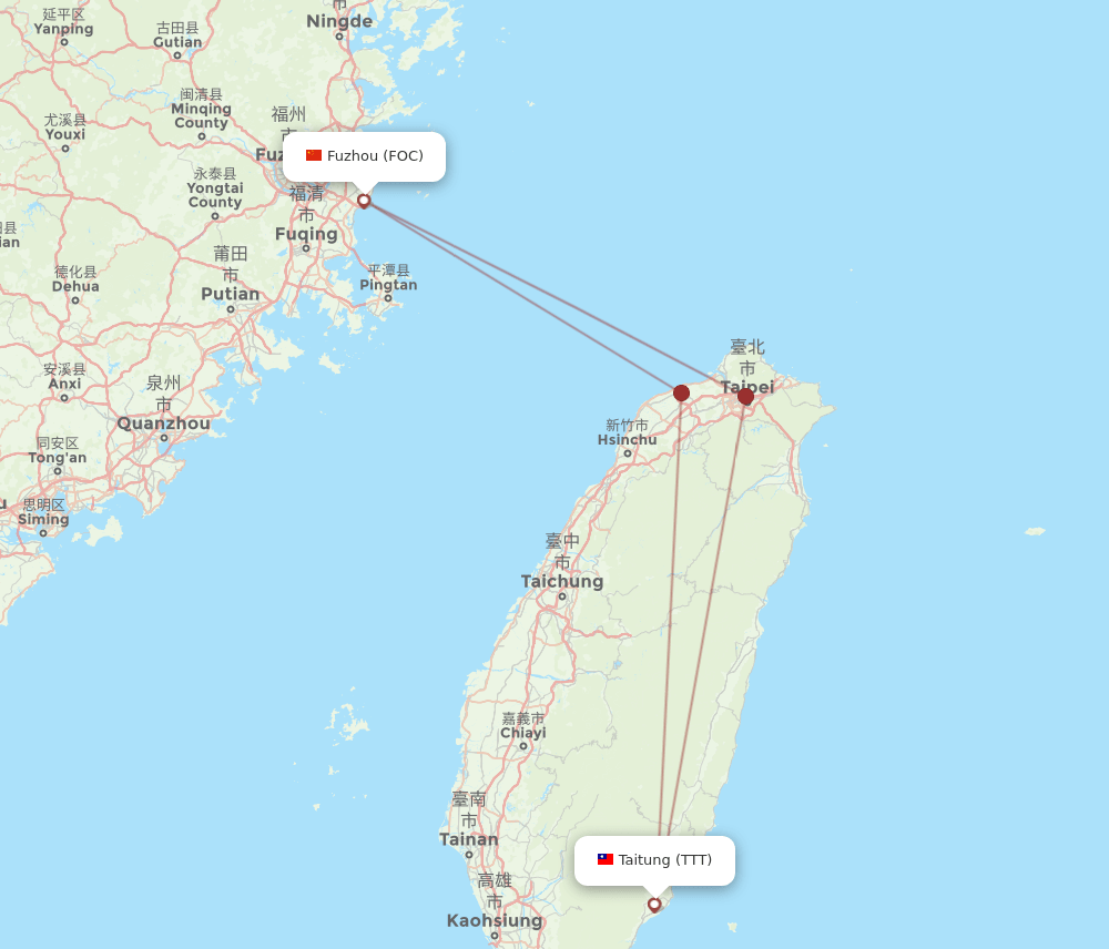 FOC-TTT flight routes