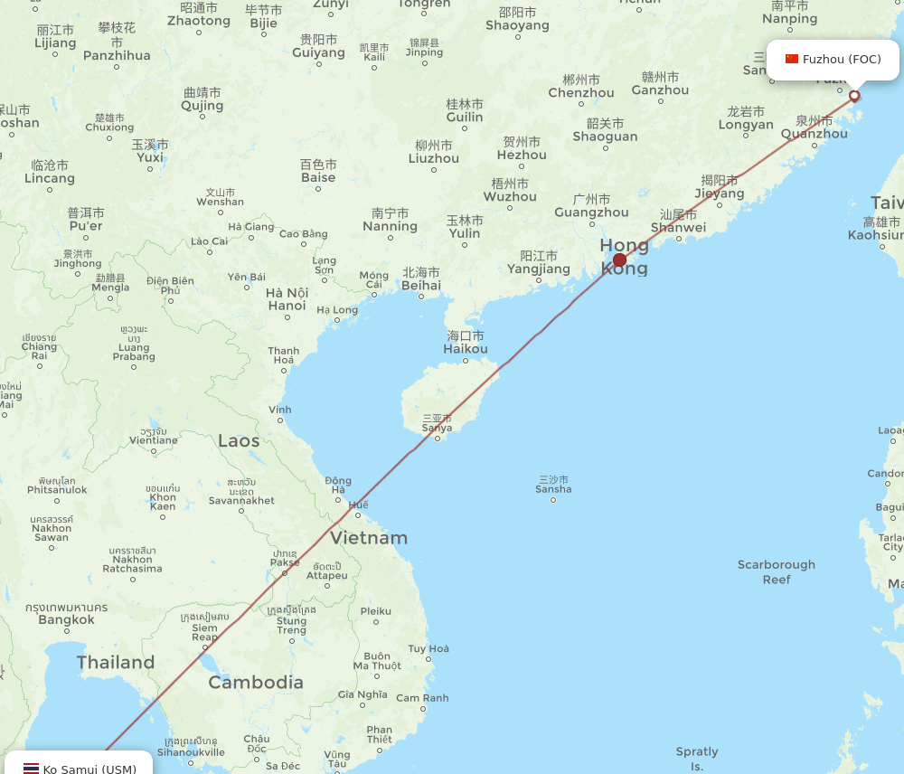 FOC-USM flight routes