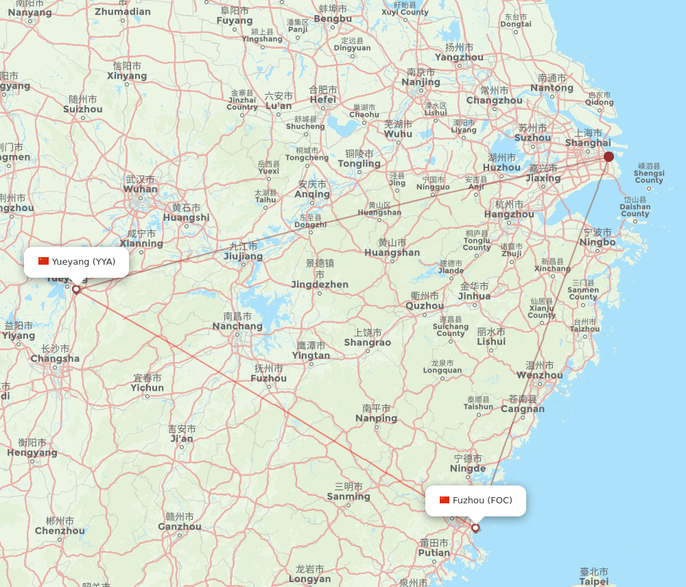 FOC-YYA flight routes