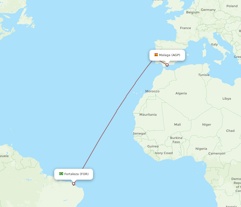 FOR-AGP flight routes