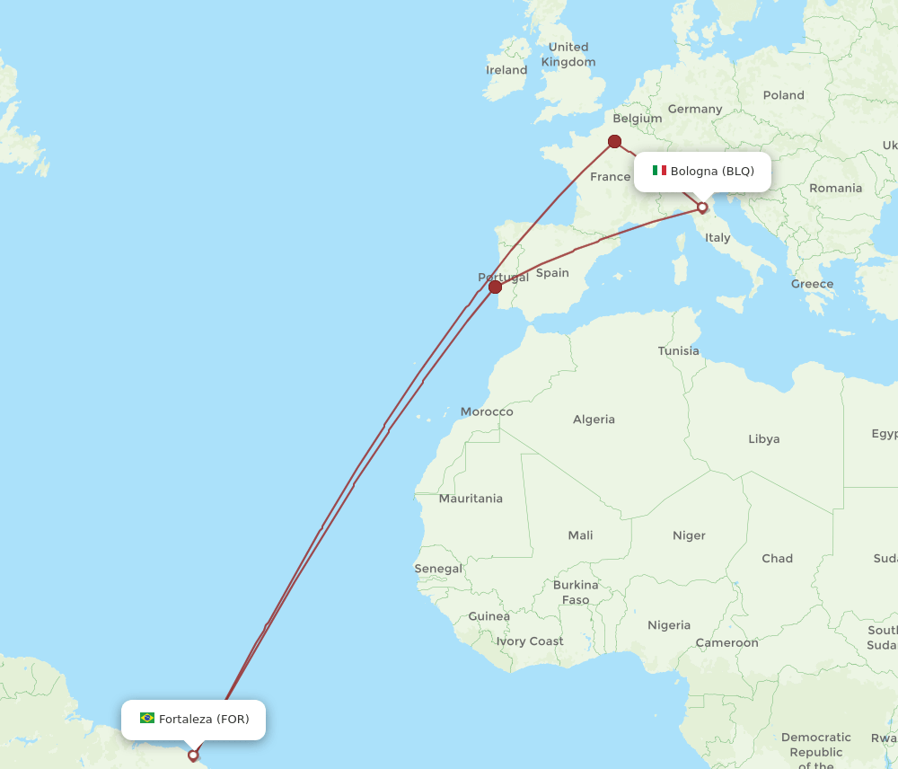 FOR-BLQ flight routes