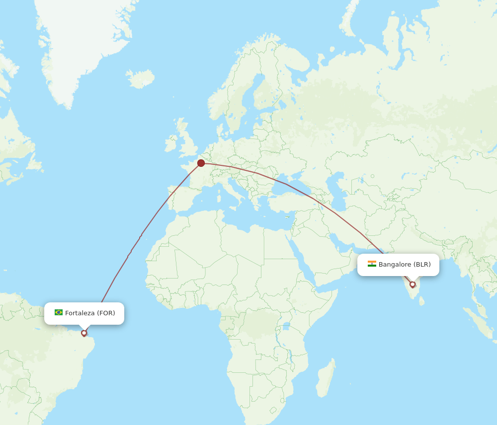 FOR-BLR flight routes